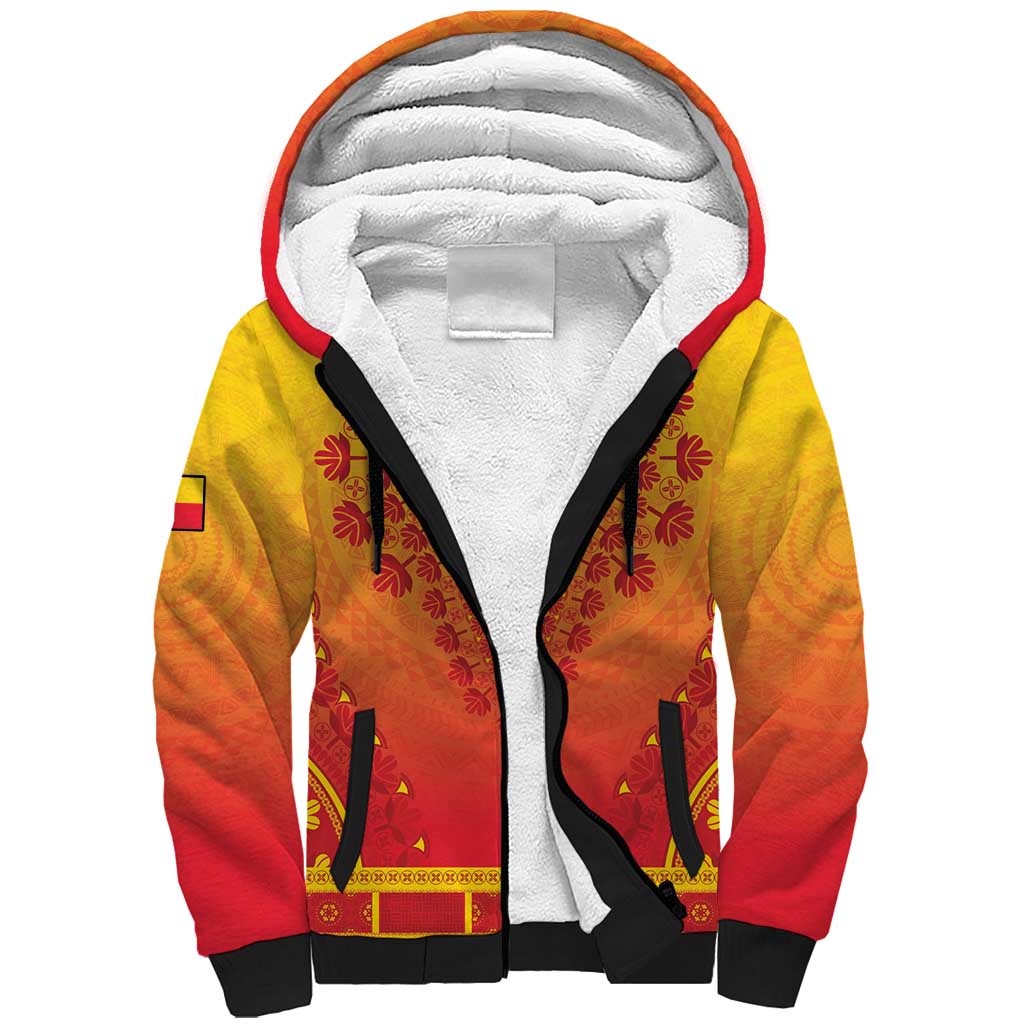 Personalized Afro Benin Sherpa Hoodie African Dashiki Style - African Pride