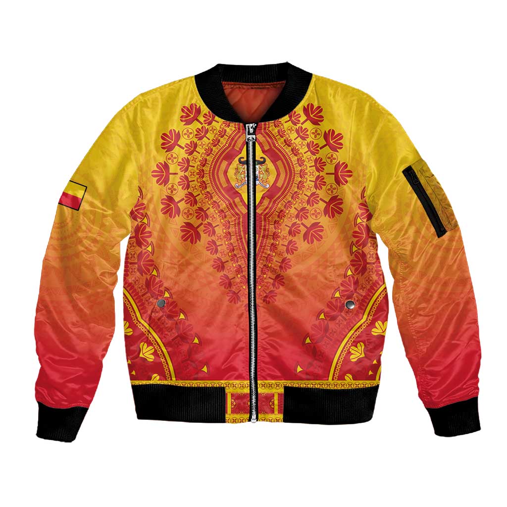 Personalized Afro Benin Sleeve Zip Bomber Jacket African Dashiki Style - African Pride