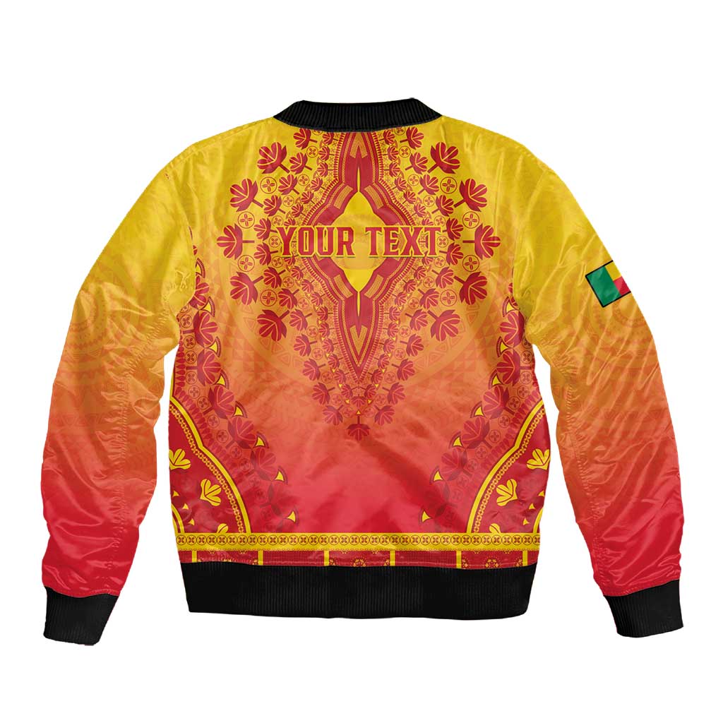 Personalized Afro Benin Sleeve Zip Bomber Jacket African Dashiki Style - African Pride
