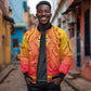 Personalized Afro Benin Sleeve Zip Bomber Jacket African Dashiki Style - African Pride