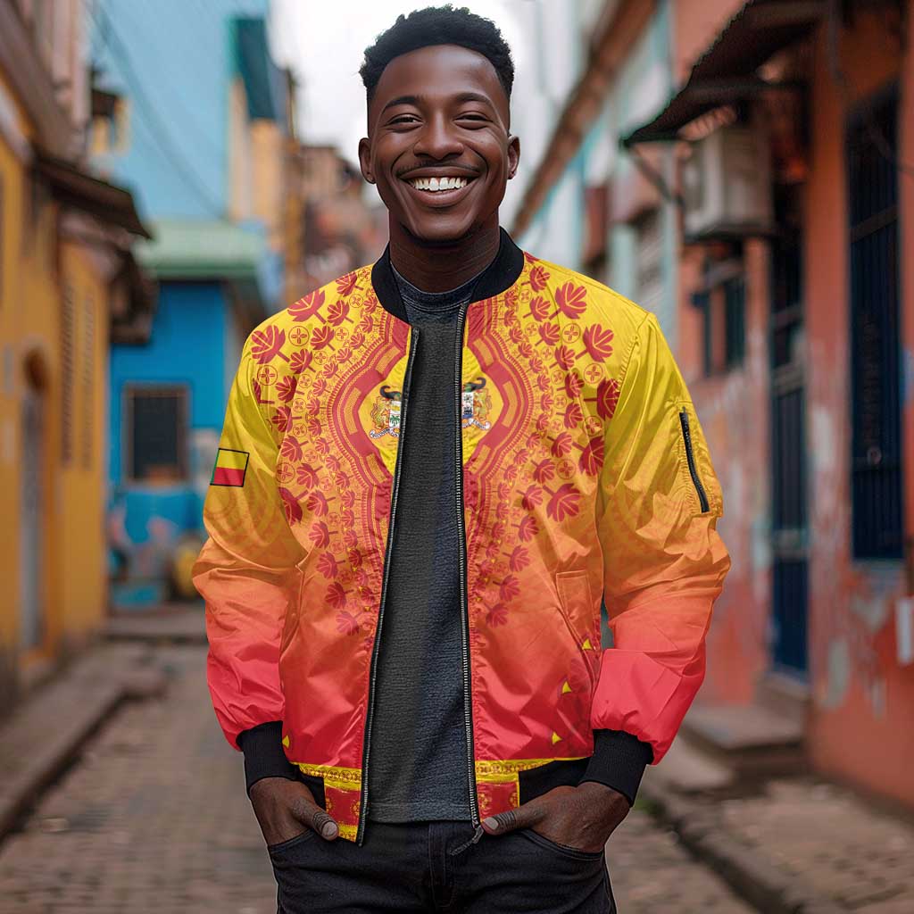 Personalized Afro Benin Sleeve Zip Bomber Jacket African Dashiki Style - African Pride