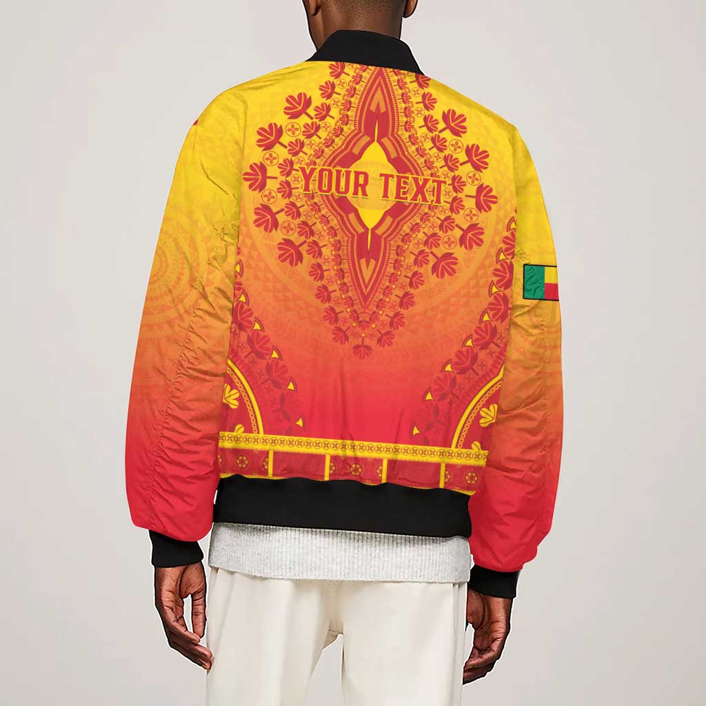 Personalized Afro Benin Sleeve Zip Bomber Jacket African Dashiki Style - African Pride