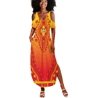 Personalized Afro Benin Summer Maxi Dress African Dashiki Style - African Pride