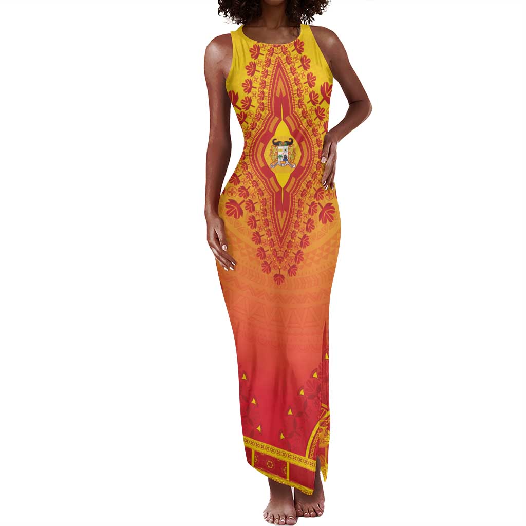 Personalized Afro Benin Tank Maxi Dress African Dashiki Style - African Pride