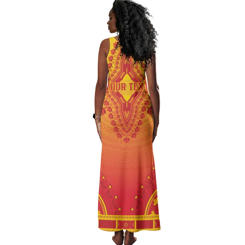 Personalized Afro Benin Tank Maxi Dress African Dashiki Style - African Pride