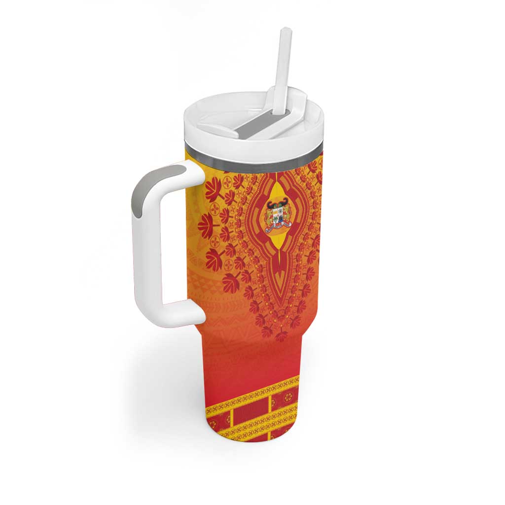 Personalized Afro Benin Tumbler With Handle African Dashiki Style - African Pride