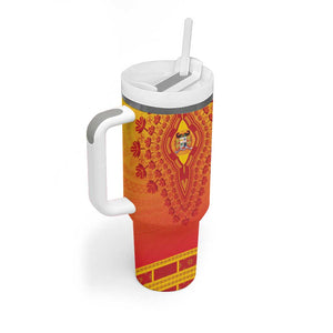 Personalized Afro Benin Tumbler With Handle African Dashiki Style - African Pride