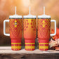 Personalized Afro Benin Tumbler With Handle African Dashiki Style - African Pride