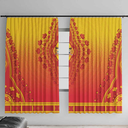 Afro Benin Window Curtain African Dashiki Style - African Pride