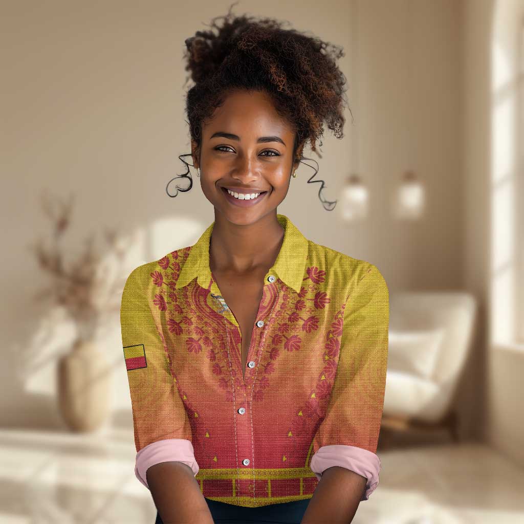 Personalized Afro Benin Women Casual Shirt African Dashiki Style - African Pride