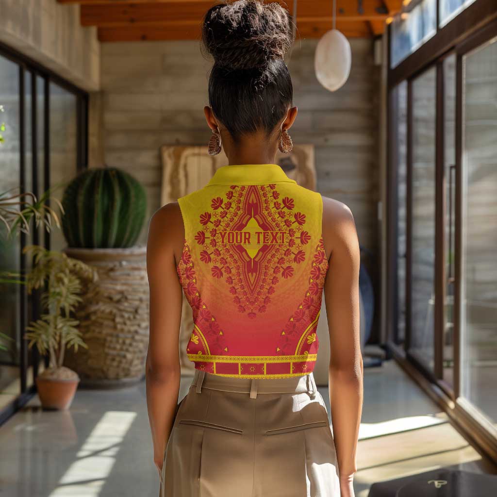 Personalized Afro Benin Women Sleeveless Polo Shirt African Dashiki Style - African Pride