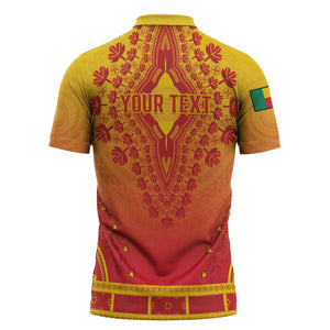 Personalized Benin African Dashiki Zipper Polo Shirt