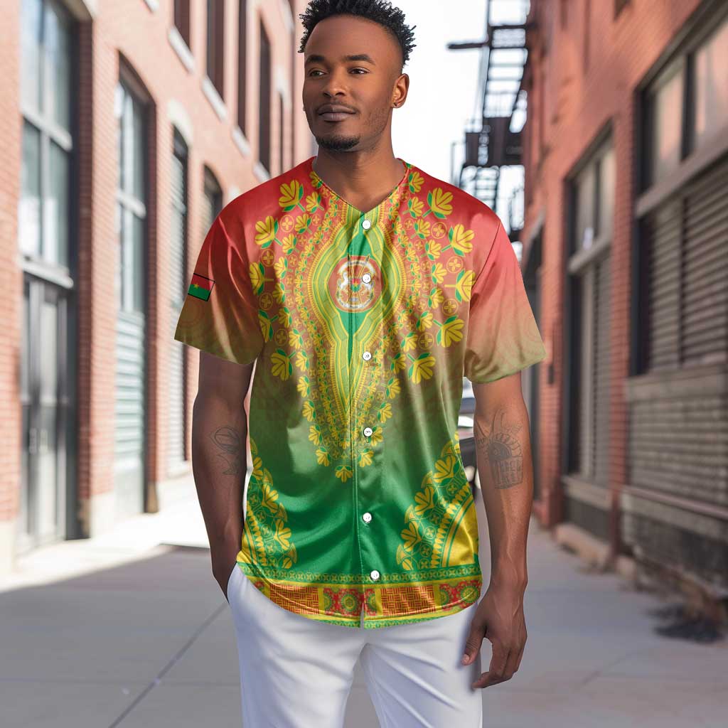 Personalized Afro Burkina Faso Baseball Jersey African Dashiki Style - African Pride