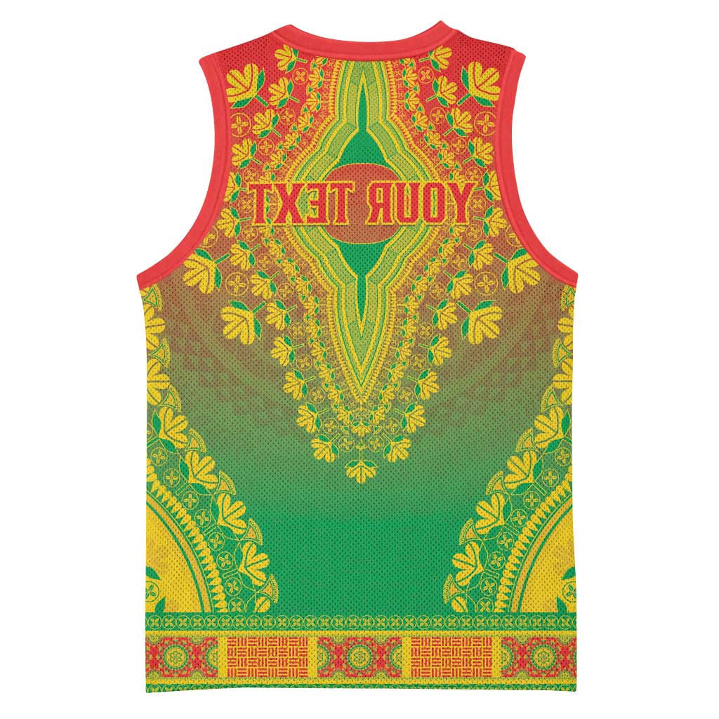 Personalized Afro Burkina Faso Basketball Jersey African Dashiki Style - African Pride