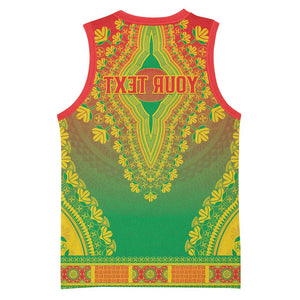 Personalized Afro Burkina Faso Basketball Jersey African Dashiki Style - African Pride