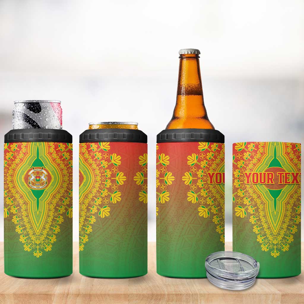 Personalized Afro Burkina Faso 4 in 1 Can Cooler Tumbler African Dashiki Style - African Pride