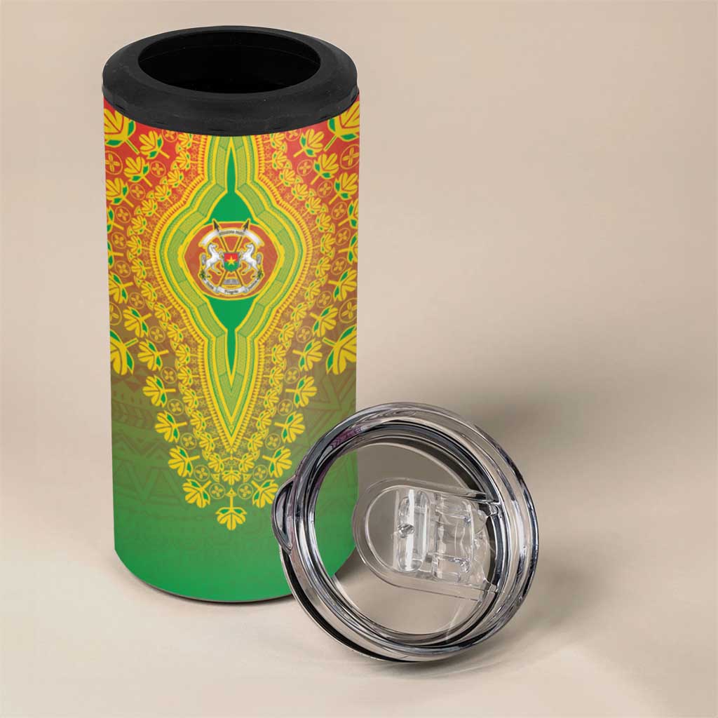 Personalized Afro Burkina Faso 4 in 1 Can Cooler Tumbler African Dashiki Style - African Pride