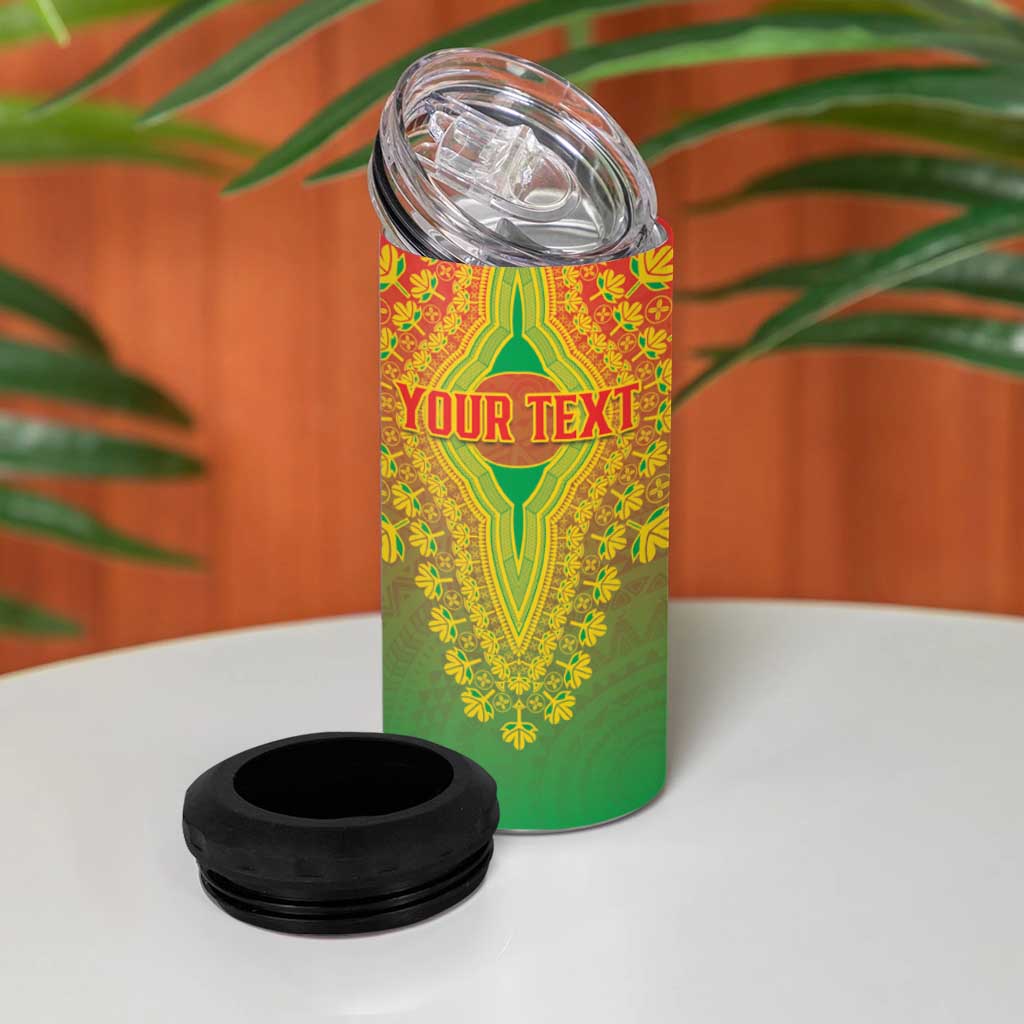Personalized Afro Burkina Faso 4 in 1 Can Cooler Tumbler African Dashiki Style - African Pride