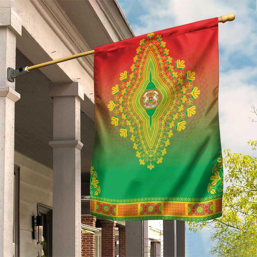Afro Burkina Faso Garden Flag African Dashiki Style - African Pride