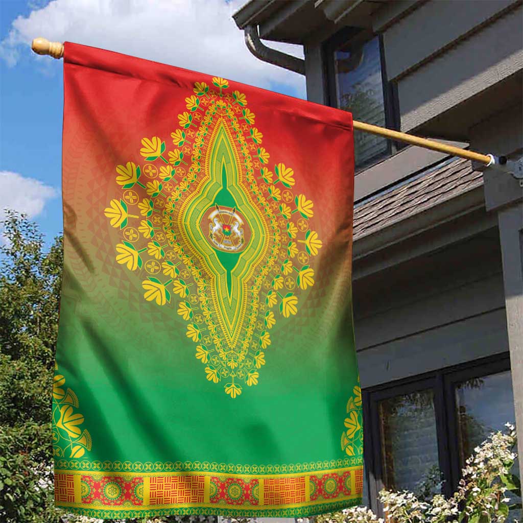 Afro Burkina Faso Garden Flag African Dashiki Style - African Pride
