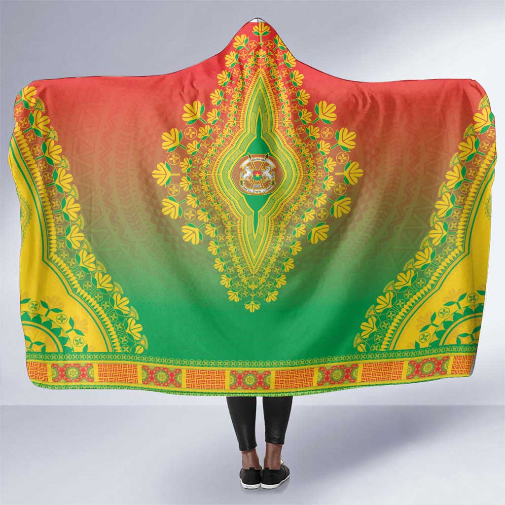 Afro Burkina Faso Hooded Blanket African Dashiki Style - African Pride