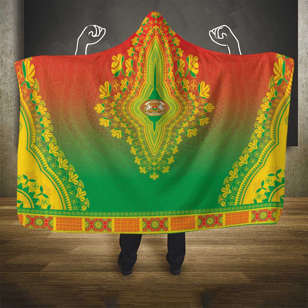 Afro Burkina Faso Hooded Blanket African Dashiki Style - African Pride