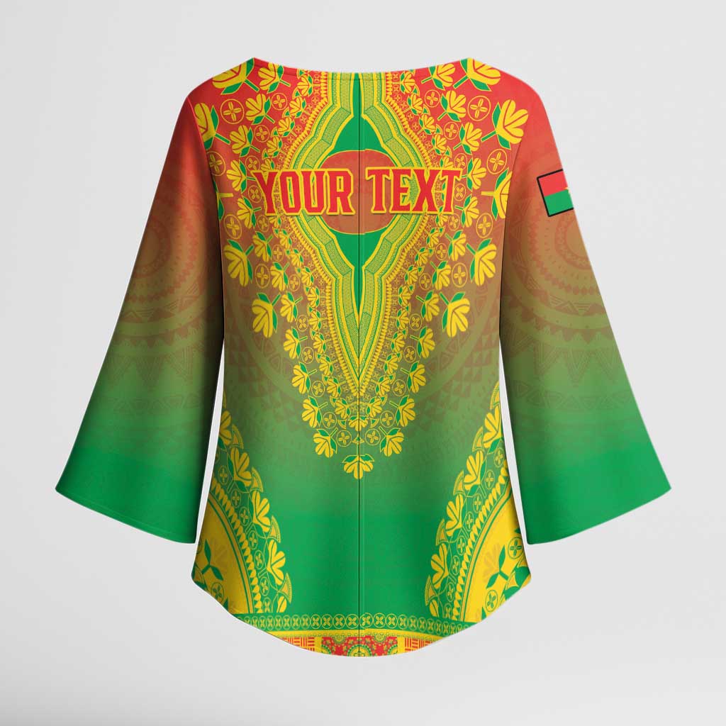 Personalized Burkina Faso African Dashiki Kimono Sleeve Blouse