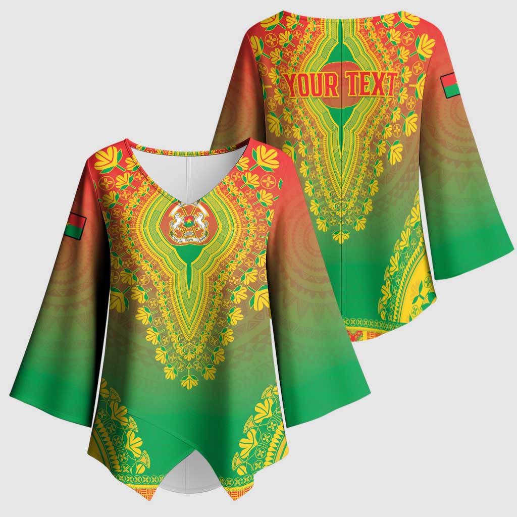 Personalized Burkina Faso African Dashiki Kimono Sleeve Blouse