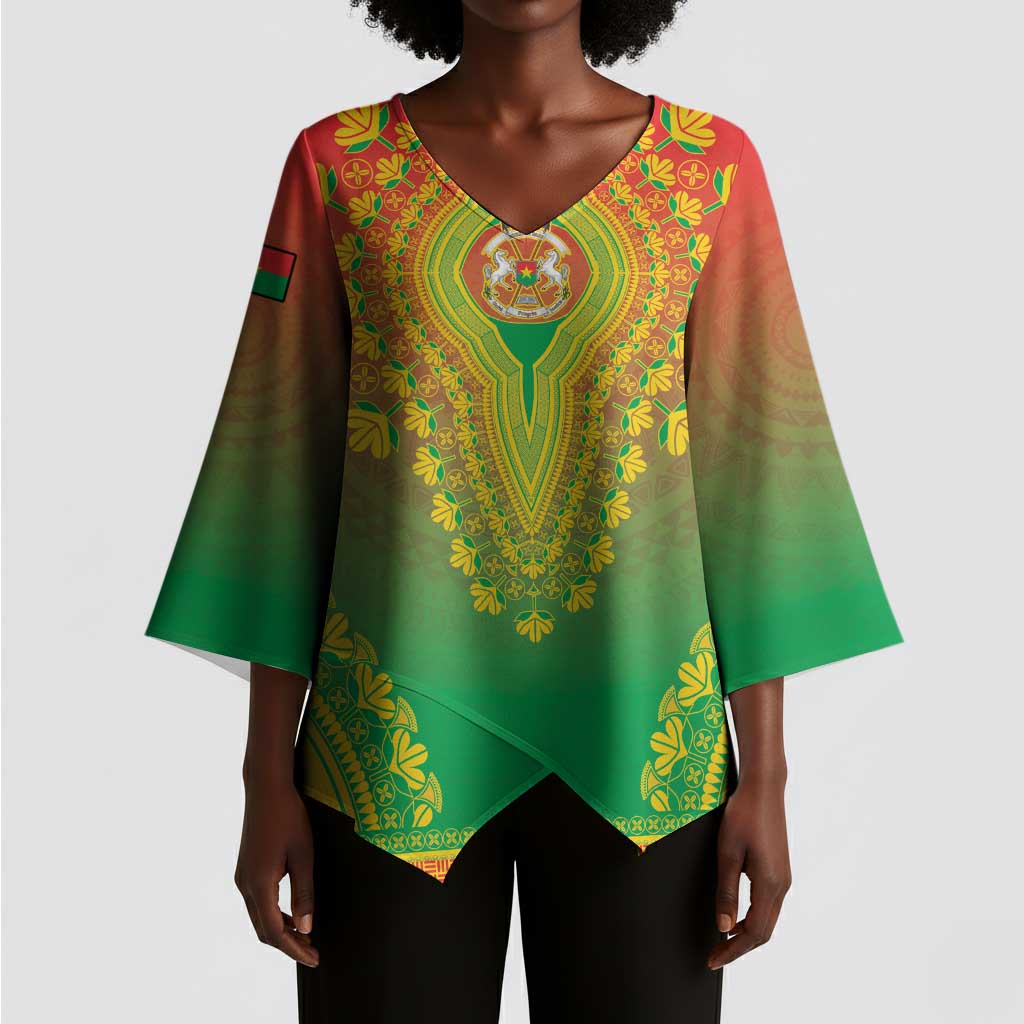 Personalized Burkina Faso African Dashiki Kimono Sleeve Blouse