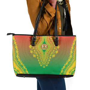 Afro Burkina Faso Leather Tote Bag African Dashiki Style - African Pride
