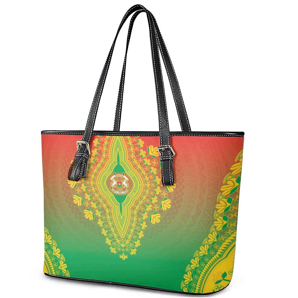 Afro Burkina Faso Leather Tote Bag African Dashiki Style - African Pride