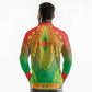 Personalized Afro Burkina Faso Long Sleeve Polo Shirt African Dashiki Style - African Pride