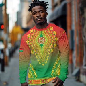 Personalized Afro Burkina Faso Long Sleeve Shirt African Dashiki Style - African Pride