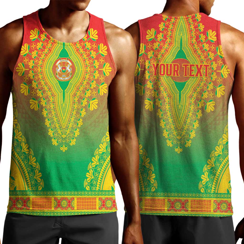 Personalized Afro Burkina Faso Men Tank Top African Dashiki Style - African Pride