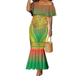 Personalized Afro Burkina Faso Mermaid Dress African Dashiki Style - African Pride
