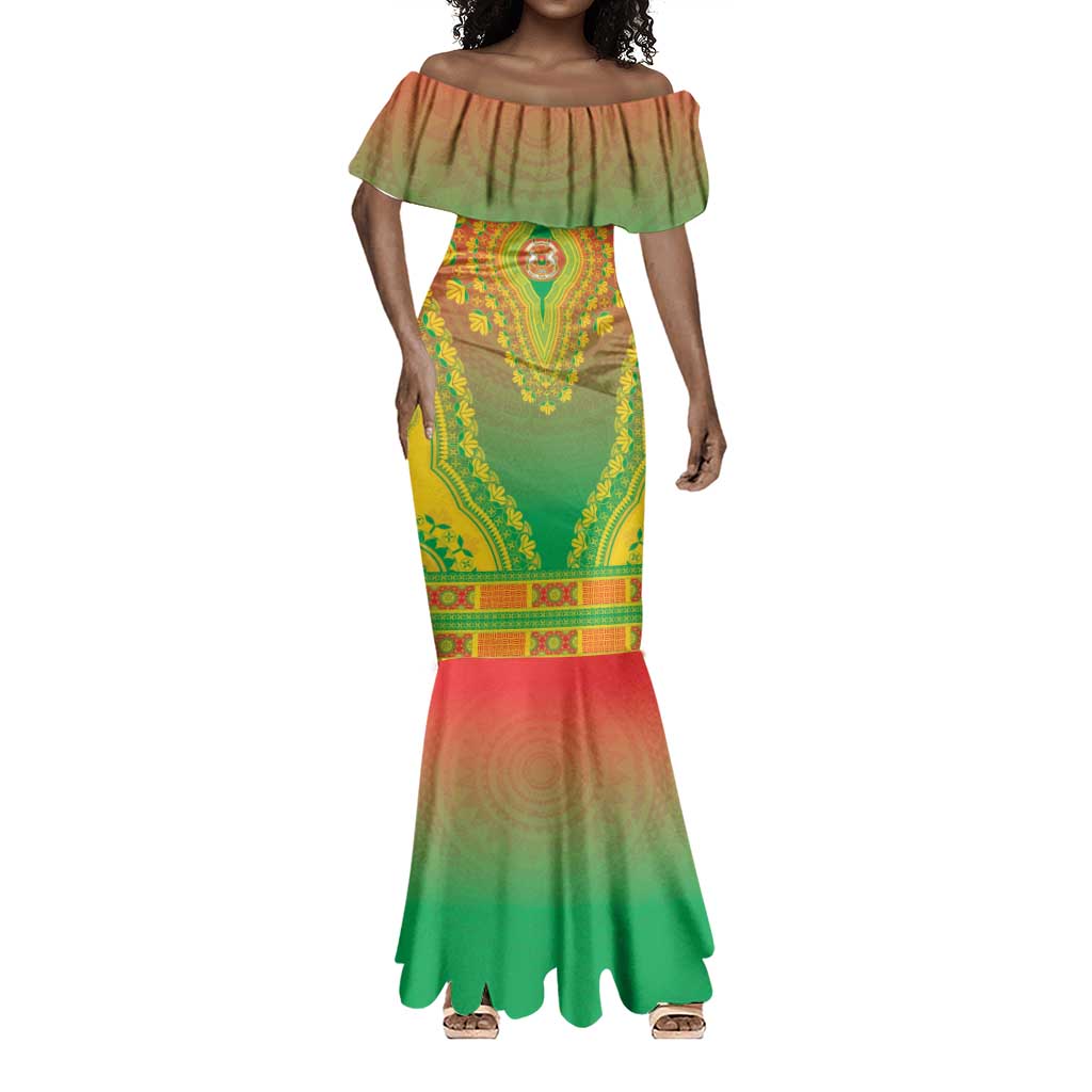 Personalized Afro Burkina Faso Mermaid Dress African Dashiki Style - African Pride