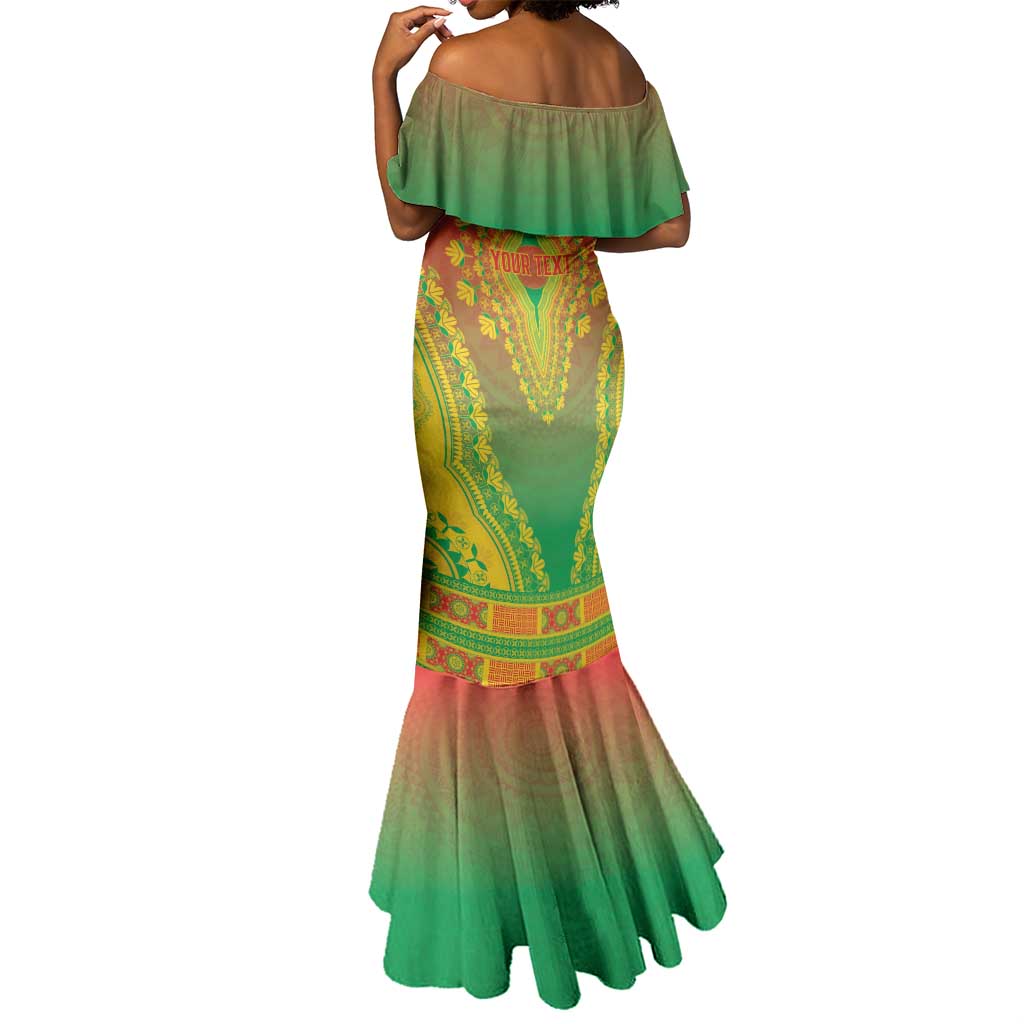 Personalized Afro Burkina Faso Mermaid Dress African Dashiki Style - African Pride