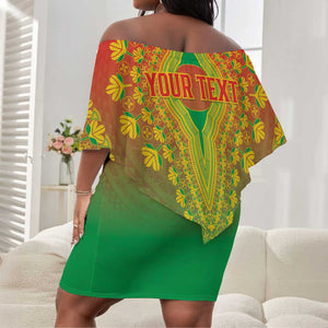 Personalized Afro Burkina Faso Off Shoulder Short Dress African Dashiki Style - African Pride