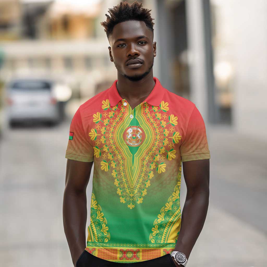 Personalized Afro Burkina Faso Polo Shirt African Dashiki Style - African Pride