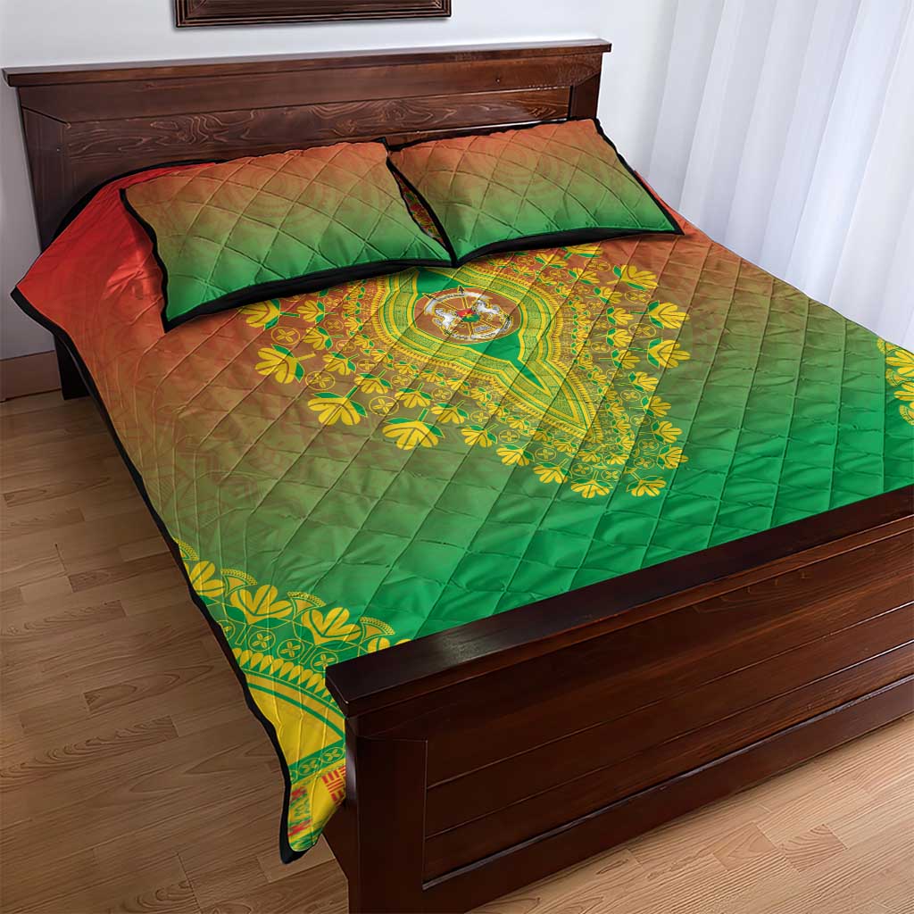 Afro Burkina Faso Quilt Bed Set African Dashiki Style - African Pride