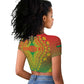 Personalized Afro Burkina Faso Raglan Cropped T shirt African Dashiki Style - African Pride