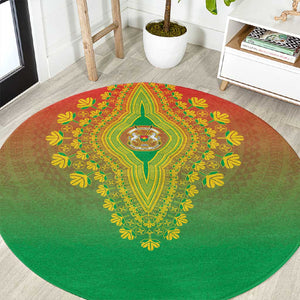 Afro Burkina Faso Round Carpet African Dashiki Style - African Pride