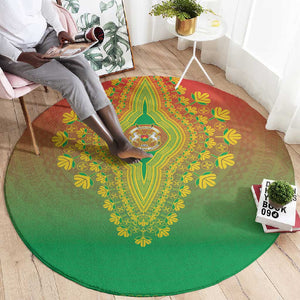 Afro Burkina Faso Round Carpet African Dashiki Style - African Pride