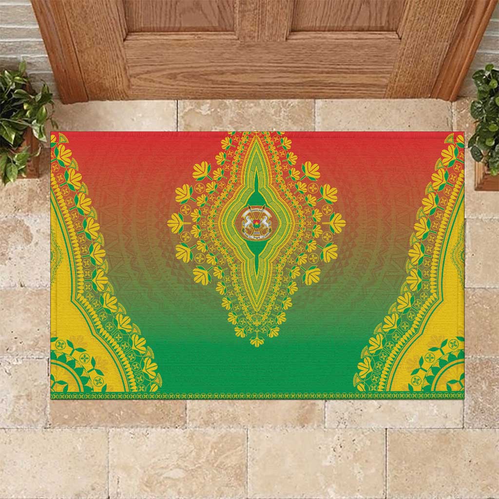 Afro Burkina Faso Rubber Doormat African Dashiki Style - African Pride