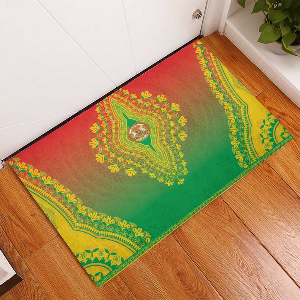Afro Burkina Faso Rubber Doormat African Dashiki Style - African Pride