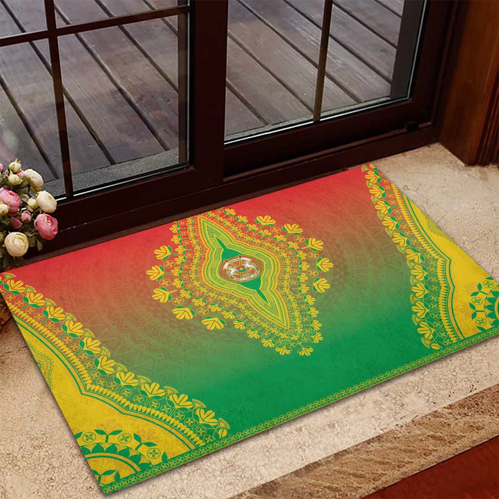 Afro Burkina Faso Rubber Doormat African Dashiki Style - African Pride