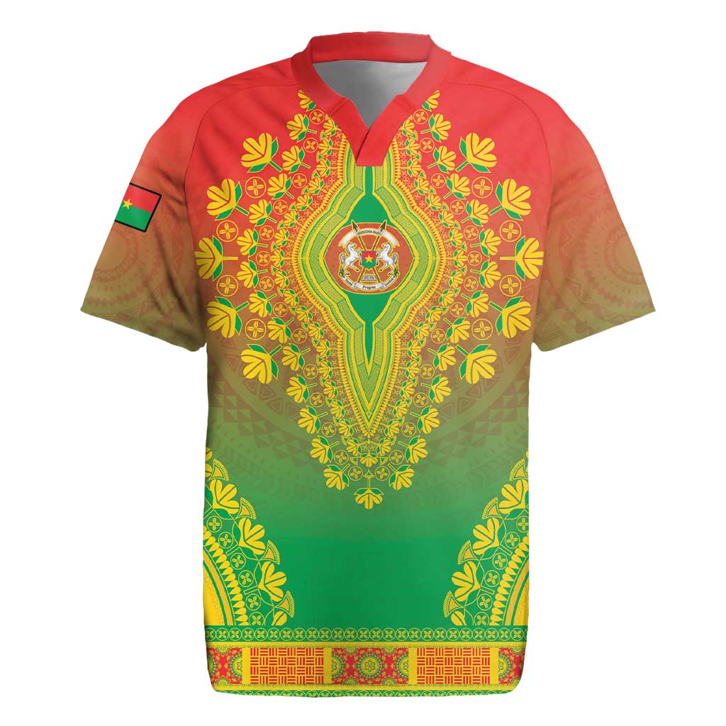 Personalized Afro Burkina Faso Rugby Jersey African Dashiki Style - African Pride