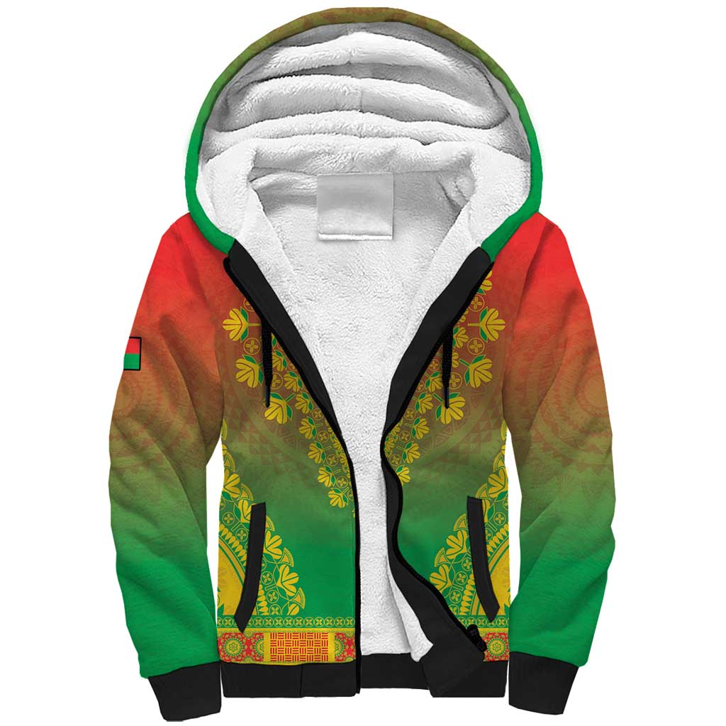 Personalized Afro Burkina Faso Sherpa Hoodie African Dashiki Style - African Pride