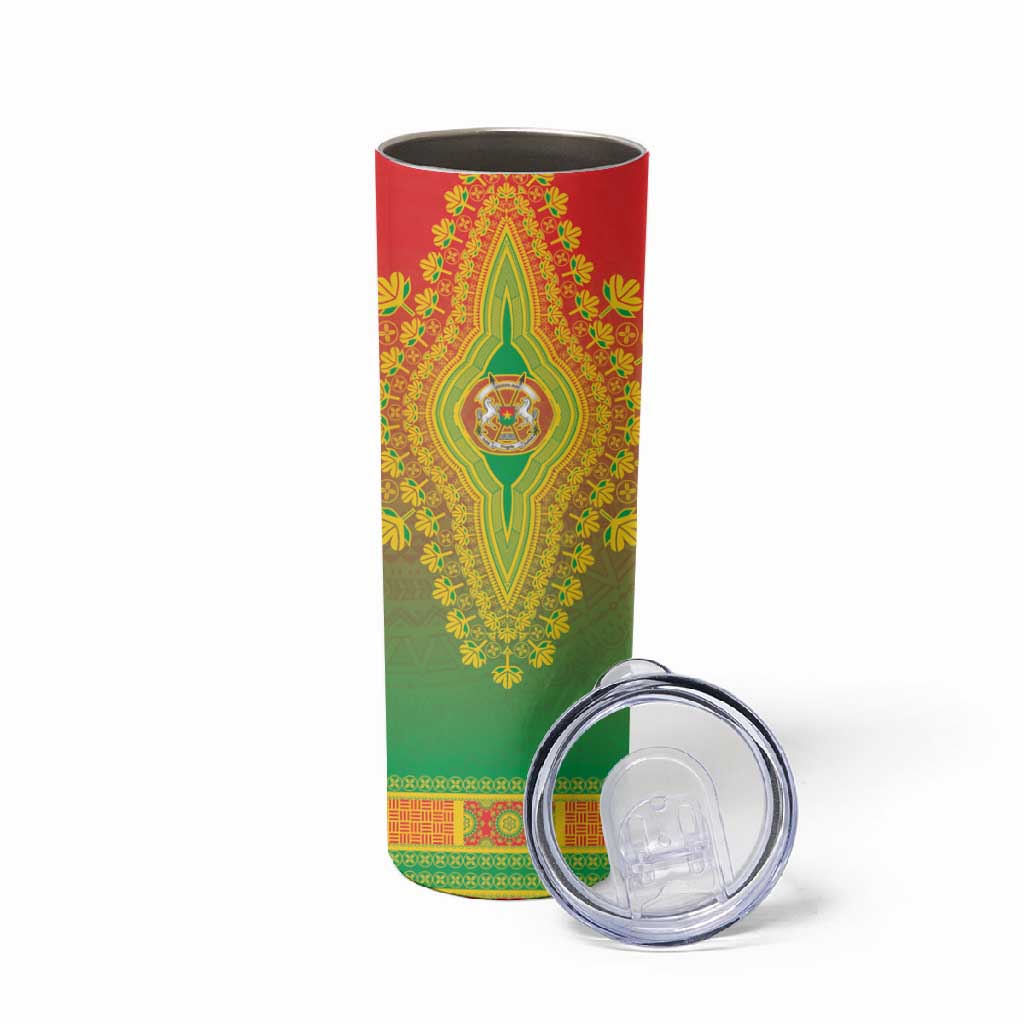 Personalized Afro Burkina Faso Skinny Tumbler African Dashiki Style - African Pride