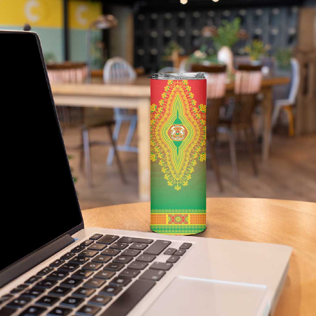 Personalized Afro Burkina Faso Skinny Tumbler African Dashiki Style - African Pride